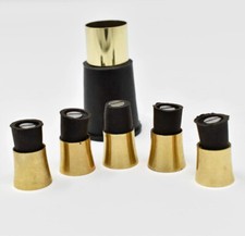 Set Of 6Brass Walking Cane Tips Wooden Stick Bottom Replacement Rubber Tips Gift picture