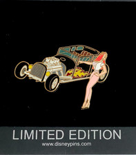 NEW 2007 LE100 Disney Pin Sexy Jessica Rabbit Hot Rod Classic Car Open Top Sedan picture