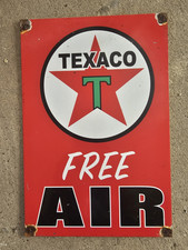 VINTAGE 1950'S TEXACO FREE AIR PORCELAIN SIGN 12