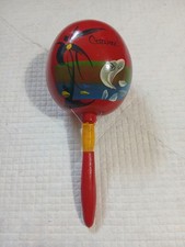 Vintage Mexican Folk Art Maraca Hand Painted Cozumel  picture