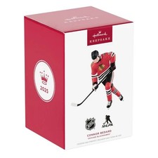 Connor Bedard 2025 Hallmark Keepsake Ornament Chicago Blackhawks New in Box picture