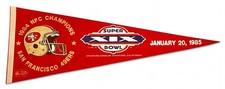 1984 San Francisco 49ers Super Bowl NFC Champions Pennant Flag Vintage picture