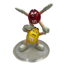 M&M's Red Yellow Acrobatic Candy Dish Figurine Clear Base INCOMPLETE picture