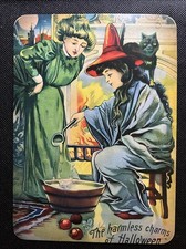 Halloween Wall Decor VINTAGE STYLE Spooky Die Cut Cardboard  5.5 X 7.5” picture