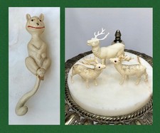 Lot 3) VTG 1940s 1950s CELLULOID REINDEER w/Antlers Figurines w/GLITTER *BUY NOW picture