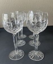 Vtg.Waterford Lismore Crystal Hock Wine Stemware Glasses  Set of 6 picture