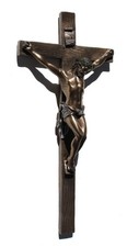 UNICORN STUDIO 13 Inch Cold Cast Crucifix Religious Wall Plaque, Bronze Color picture