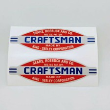 CRAFTSMAN TOOLS KING SEELEY Vintage Style DECALS, 4.5
