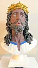 Black Jesus Christ Bust – Hand Painted Crown of Thorns Statue | Black History picture
