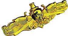 US Navy Surface Warfare Officer Skull Badge USN SWO Insignia Naval Golden Pin picture