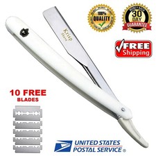 10 BLADES + BARBER BEARD CUT THROAT SHAVETTE STRAIGHT EDGE SHAVING RAZOR NAVAJA picture