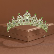 Princess Quinceanera Crowns Bridal Wedding Queen Royal Crown With Color Rhine picture