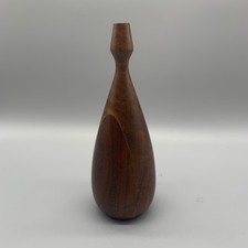 Vintage Hand Turned Segmented Wood Bud Vase 7.75
