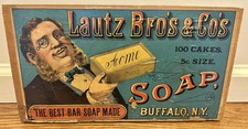 Vintage Lautz Acme Soap Bar Box Crate General Store Advertising Sign Buffalo NY picture