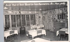 LAKE KABETOGAMA RESORT DINING ROOM ray mn real photo postcard rppc minnesota picture