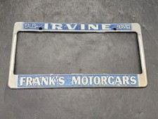 Vintage Frank's Motorcars License Plate Tag Frame Dealership Irvine California picture