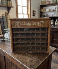 Vintage Royal Society Oak Embroidery Floss Thread Spool Cabinet 5 Drawer picture
