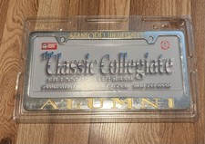 Stanford University Alumni Chrome W/ Gold Letter License Plate Frame Bracket New picture