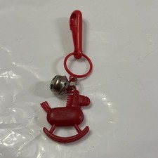 Vintage 1980s Plastic Bell Charm Rocking Horse For 80s Necklace picture