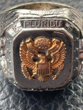 Vintage WWII Hilborn-Hamburger H-H Sterling Silver Ring. Size 8.75 picture