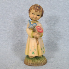 Anri First Blossom Figurine Juan Ferrándiz Hand Carved Painted Wood Vtg Italian picture