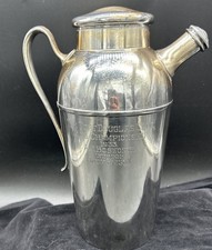 VTG 1933 Ft Douglas Club Trophy Utah Military Army Cocktail Shaker Silver Plated picture