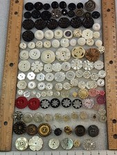 120 Flower Buttons - Mostly Vintage from Estate Collection picture