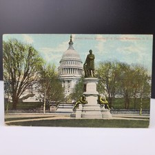 Postcard Washington DC US Treasury Building General Garfield's Statue 1911 VTG picture