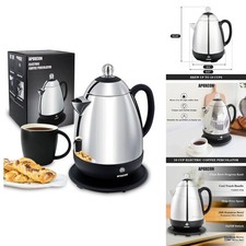 APOXCON Electric Coffee Percolator, Stainless Steel, 10 Cup, Silver picture
