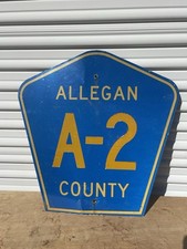 Vintage Allegan MI A-2 METAL SIGN COOL PIECE picture