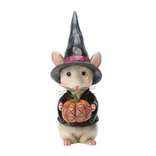 Jim Shore MOUSE WITCH MINI HALLOWEEN FIGURINE 6018083 NEW picture