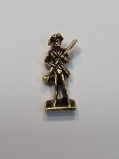 Minute Man Tie Tack Lapel Pin American Revolution Gold Color 3-D Very Very Small picture