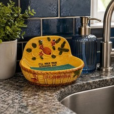 Vintage Florida Scouring Pad Holder Ceramic Sponge Kitchen Sink Decor Souvenir picture