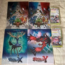 Pokemon XY World Art Book Clear File Poképla Mini Bonus Set Used picture