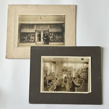 Antique Cabinet Card Photograph Beautiful Woman Hat Store Street New York NY picture