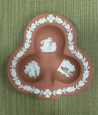 Vintage Wedgwood Terracotta Jasperware Clover Leaf Shaped Trinket/ Pin Dish picture