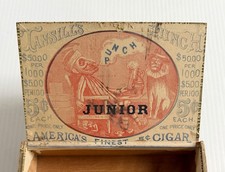 Rare Antique Tansill’s Punch Wood Cigar Box, America’s Finest 5¢ Cigar, Junior picture