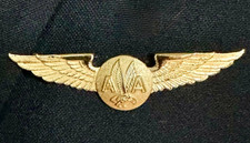 Vtg American Airlines Gold Tone Crew WINGS Flight Attendant Stewardess 1980s picture