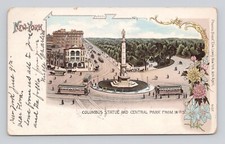 Postcard Private Mailing Card NY Columbus Statue Central Park 1902 picture