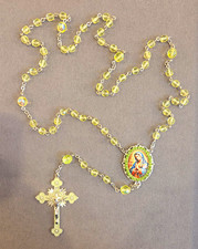 Uranium Glass Virgin Of Guadalupe Rosary With Glow In The Dark Rosary picture