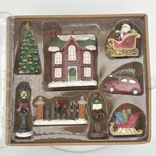 Hobby Lobby My Little Christmas 8 Piece Mini Village House Santa Sleigh #5565965 picture