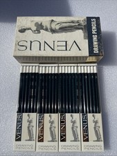 One Pack of 12 Vintage Venus 3800 3B Graphite Artist Drawing Pencils - NOS picture