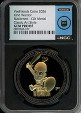 2026 VeeFriends Kind Warrior Blackened Gilt NGC GEM PROOF Classic Art 8859543-10 picture