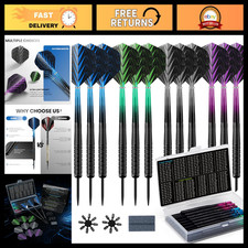 12 Pack Steel Tip Darts Set, 18g Professional Darts Metal tip with 4 Style Darts picture