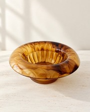George Davidson Amber Cloud Glass Bowl Art Deco Vintage British Glass picture