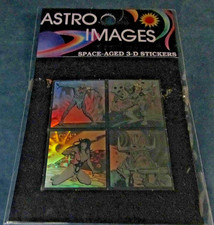 Vintage 1980's Astro Images Sci-Fi Space woman 3-D Hologram Foil sticker pack picture