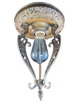 antique 1915-20'S cast brass flush mount fixture picture