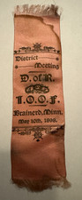Antique Pink Silk/Fabric Daughters of Rebekah D of R, aux branch of I.O.O.F.   picture