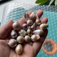 57g Genuine Large Baroque Freshwater Pearl Cultured Loose Bead Not Drilled 16pcs picture