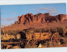 Postcard Old Wagon at Superstition Mountains Arizona USA picture